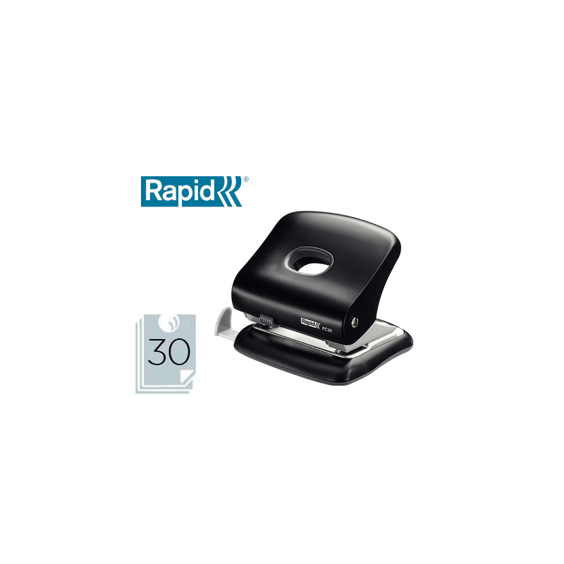Taladrador rapid fc30 plastico color negro capacidad 30 hojas