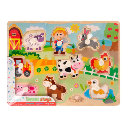 Puzle infantil imaginovo madera granja +18 meses 9 piezas 30x22,5x1,5cm