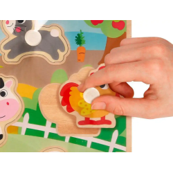 Puzle infantil imaginovo madera granja +18 meses 9 piezas 30x22,5x1,5cm
