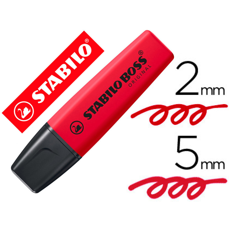 Rotulador stabilo boss fluorescente 70 rojo real