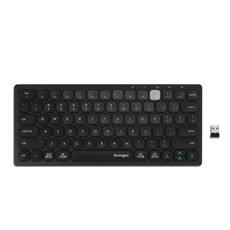 Teclado kensington compact inalambrico dual usb 3.0 color negro 288x125x21 mm