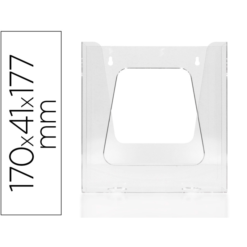 Expositor mural archivo 2000 metacrilato un compartimento din a5 vertical transparente 170x41x180 mm