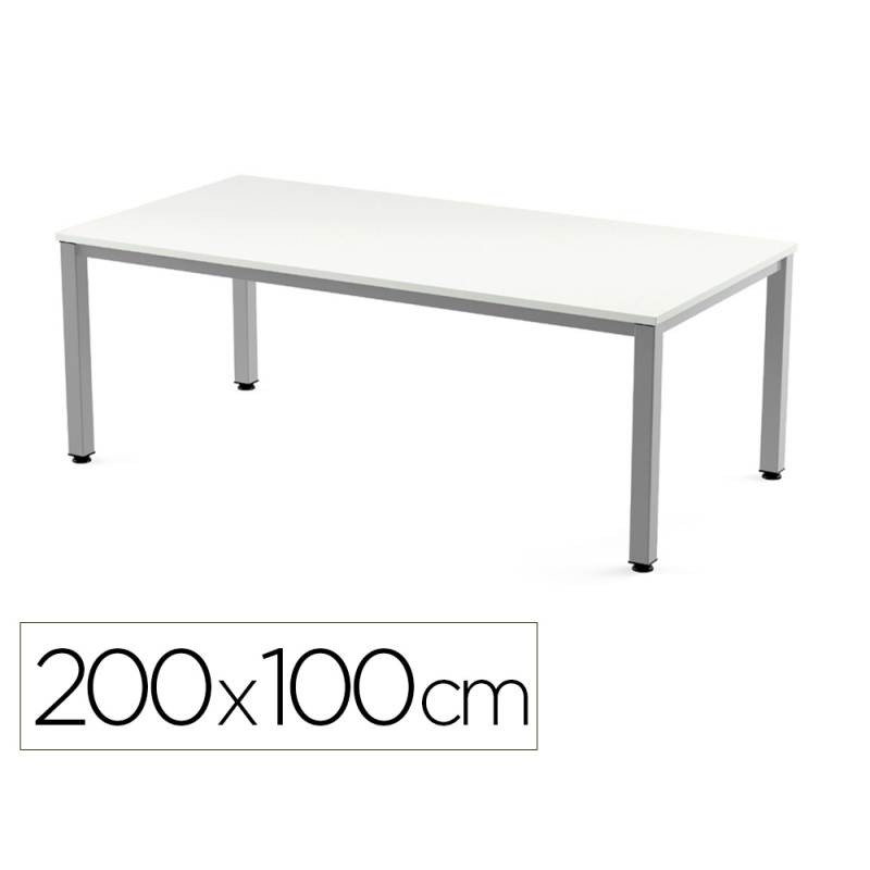 Mesa de oficina rocada executive 2005ad04 gris/blanco 200x100 cm