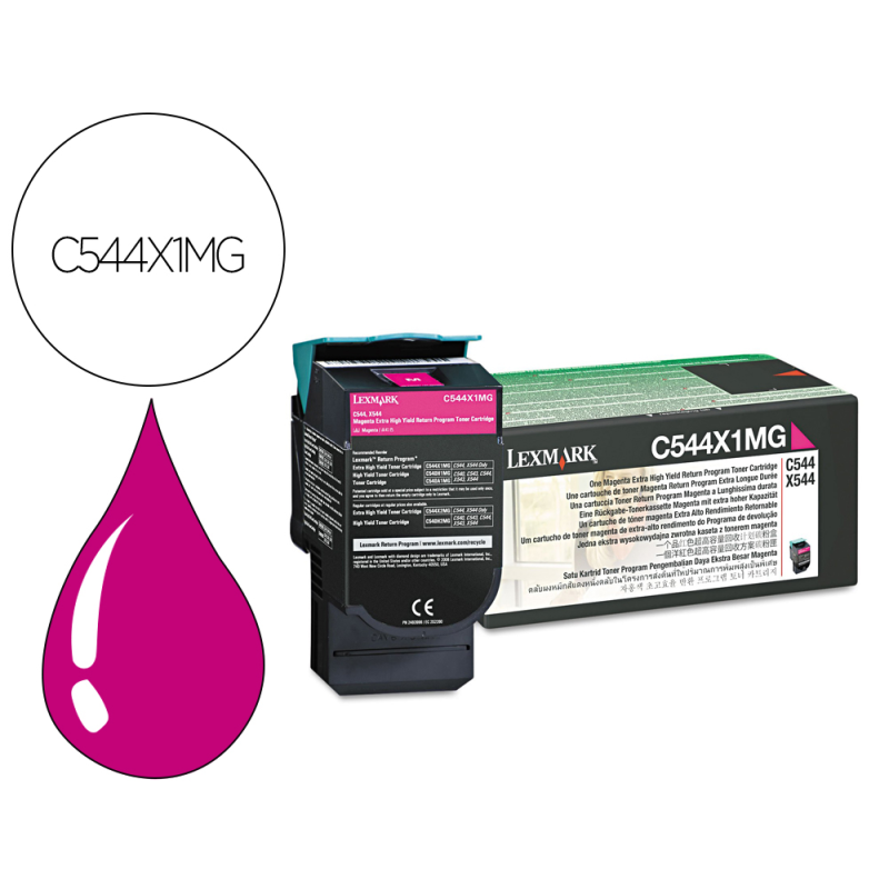 Toner lexmark laser c544 / x544 c544x1mg magenta 4000 paginas