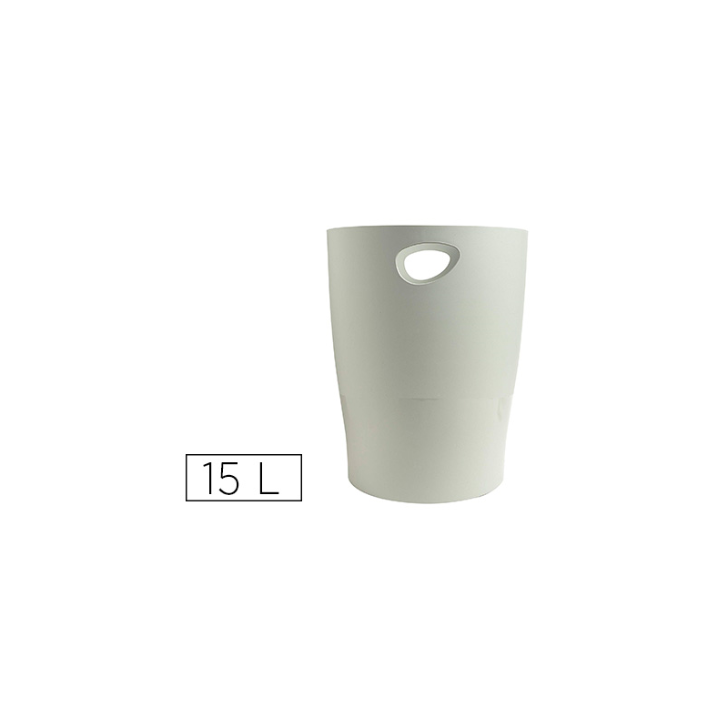 Papelera plastico exacompta ecoblack gris 15 litros