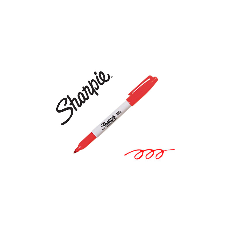 Rotulador sharpie permanente punta fina rojo