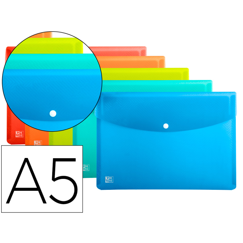 Carpeta oxford urban dossier broche polipropileno din a5 pack de 5 colores surtidos