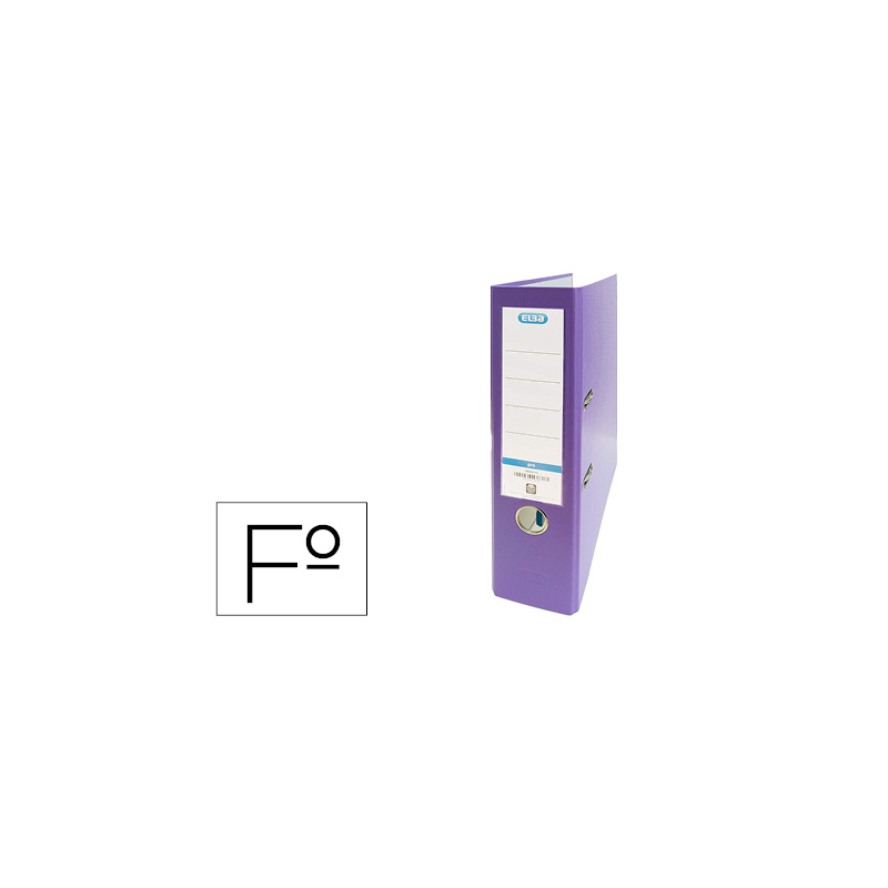 Archivador de palanca elba carton forrado pvc con rado top folio lomo 80 mm violeta