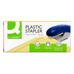 Grapadora q-connect kf14205 plastico abs azul capacidad 20 hojas
