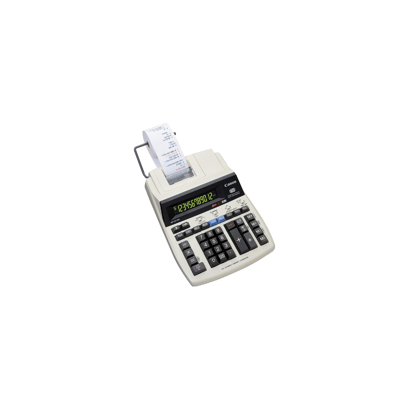 Calculadora canon impresora mp120 mg es ii pantalla lcd enchufe corriente 12 digitos color gris