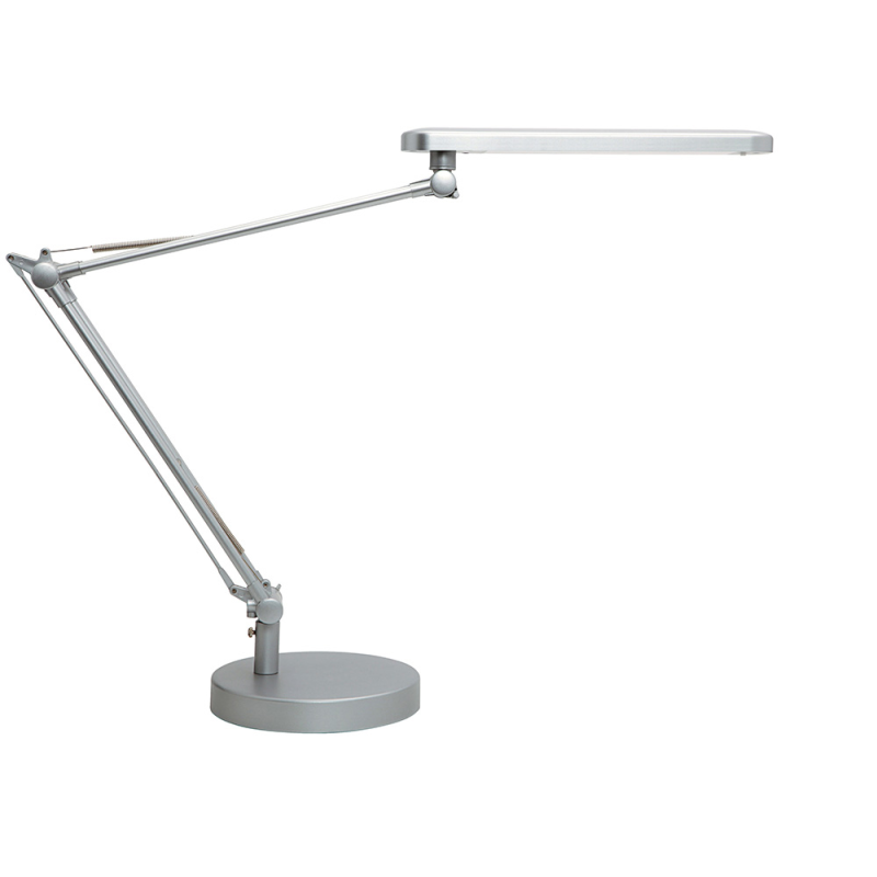 Lampara de escritorio unilux led 7w 665lm cabezal giro 360ºbrazo 3 articulaciones gris metalizado