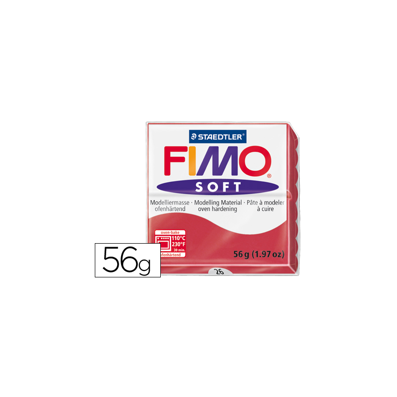 Pasta staedtler fimo soft 57 gr color rojo cereza