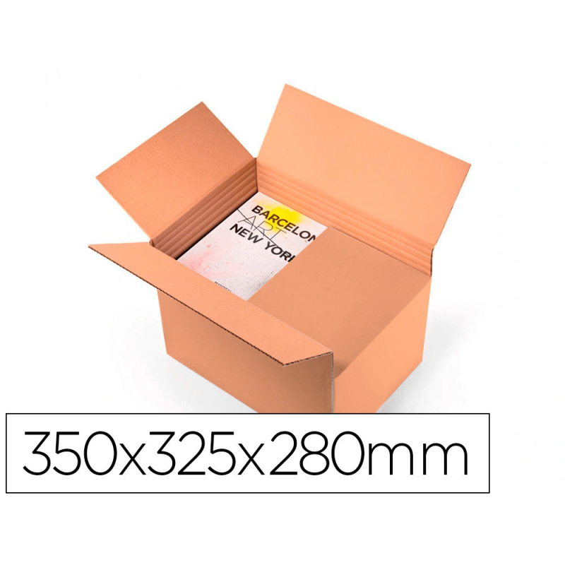 Caja para embalar q-connect ultra resistente regulable en altura carton canal doble 7 mmcolor kraft 350x325x280 mm