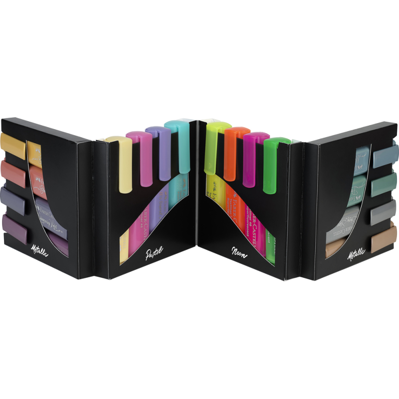 Rotulador faber castell fluorescente textliner 46 set escritorio de 16 unidades colores surtidos