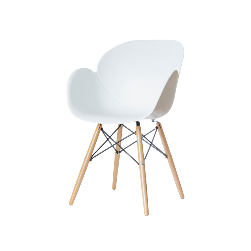 Silla paperflow kiwood pie haya asiento blanco lote de 2 unidades