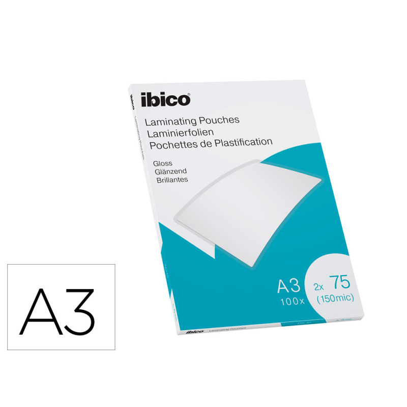 Bolsa de plastificar ibico din a4 75 mc caja de 100 unidades