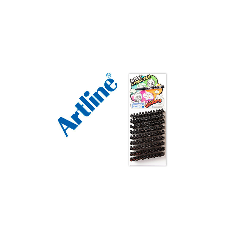 Rotulador artline calibrado microm. negro comic pen punta poliacetal resistente al agua exp. de 108 unidades stdas.