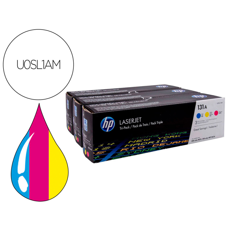 Toner hp n 131a pack 3toner cian/magenta/amarillo