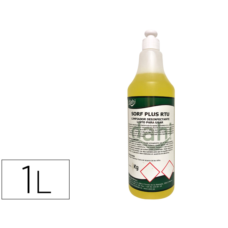 Limpiador higienizante desodorizante desinfectante dahi dj plus rtv botella 1 litro