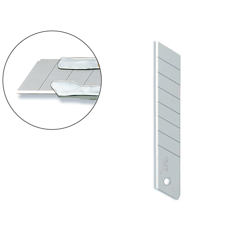 Repuesto cuchilla cutter olfa ancho 18 mm para cuter l-1 blister de 10 unidades