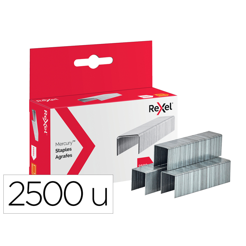 Grapas rexel mercury acero inoxidable caja de 2500 unidades