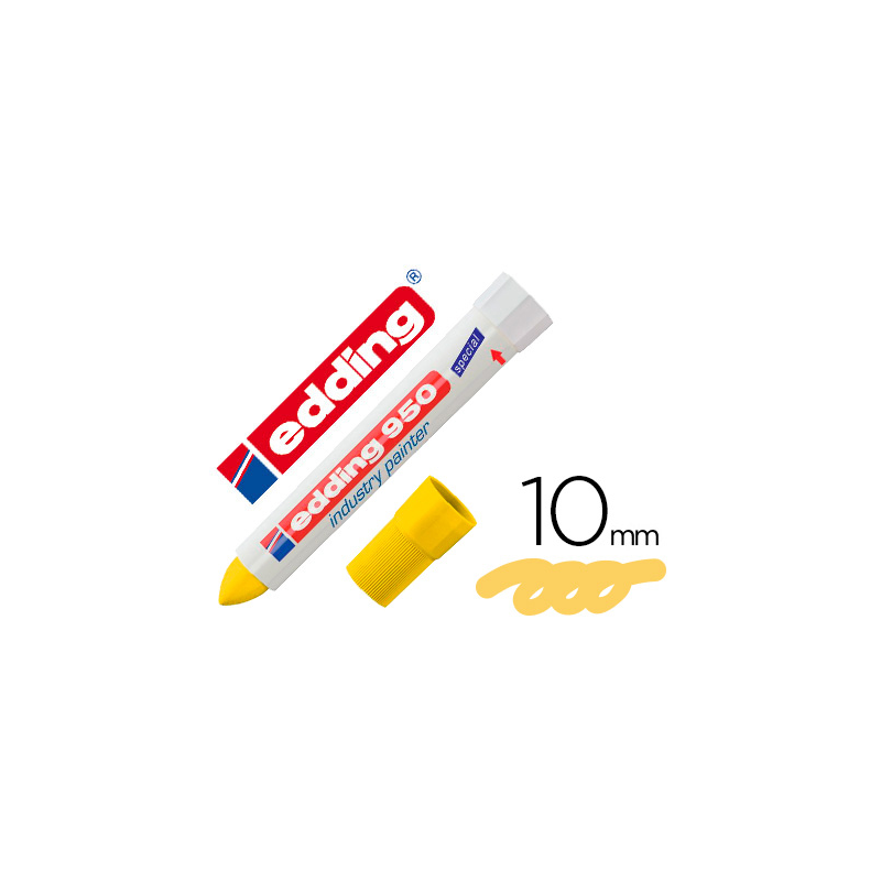 Marcador edding permanente 950 pasta opaca amarilla punta redonda 10 mm para superficies oxidadas o