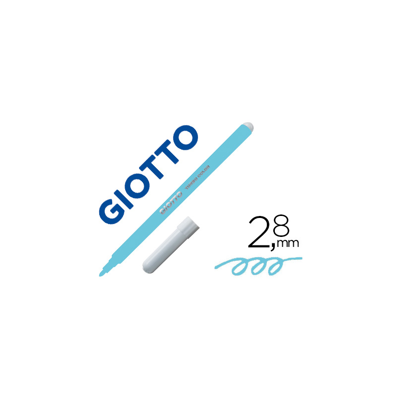 Rotulador giotto turbo color lavable con punta bloqueada unicolor azul claro