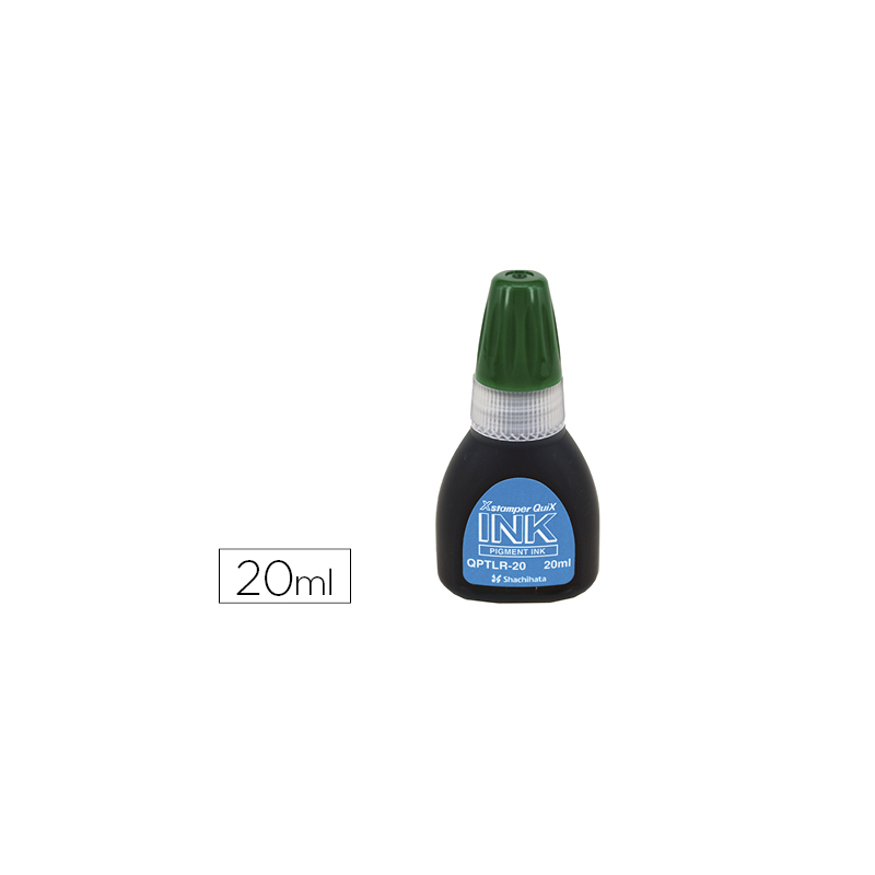 Tinta x'stamper quix para sellos verde bote de 20 ml