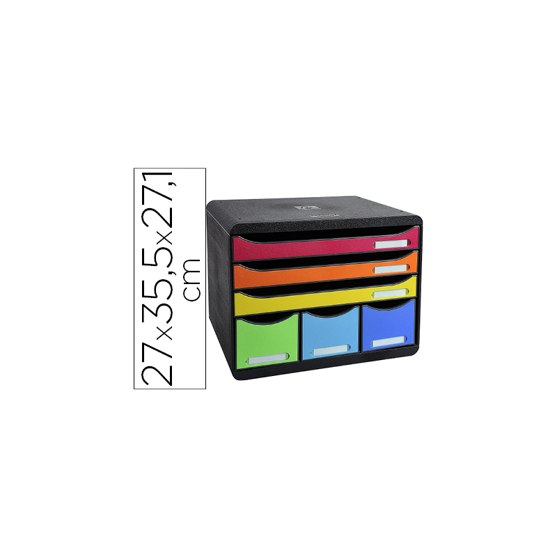 Fichero cajones sobremesa exacompta iderama arlequin 6 cajones multicolores 270x355x271 mm