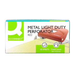 Taladrador q-connect kf14216 rojo abertura 1 mm capacidad 10 hojas