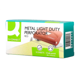 Taladrador q-connect kf14216 rojo abertura 1 mm capacidad 10 hojas