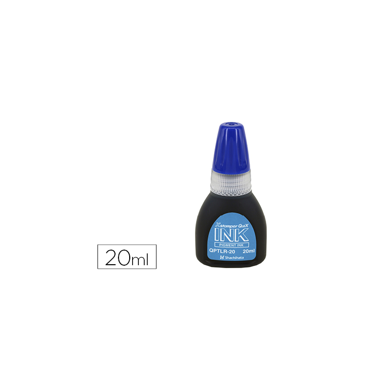 Tinta x'stamper quix para sellos azul bote de 20 ml