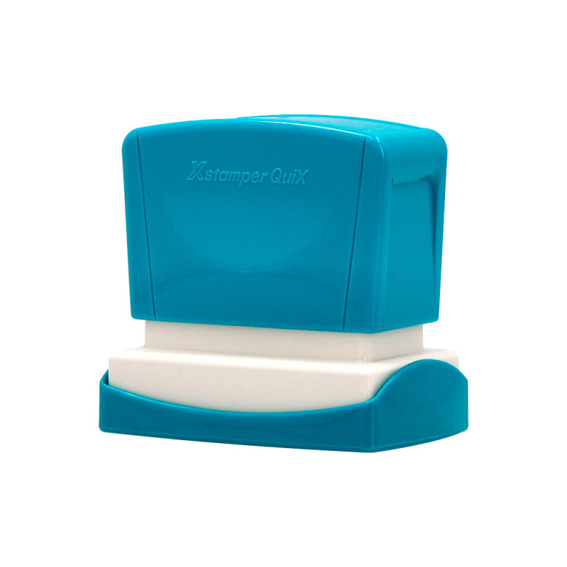 Sello x'stamper quix personalizable color azul medidas 24x49 mm q-12