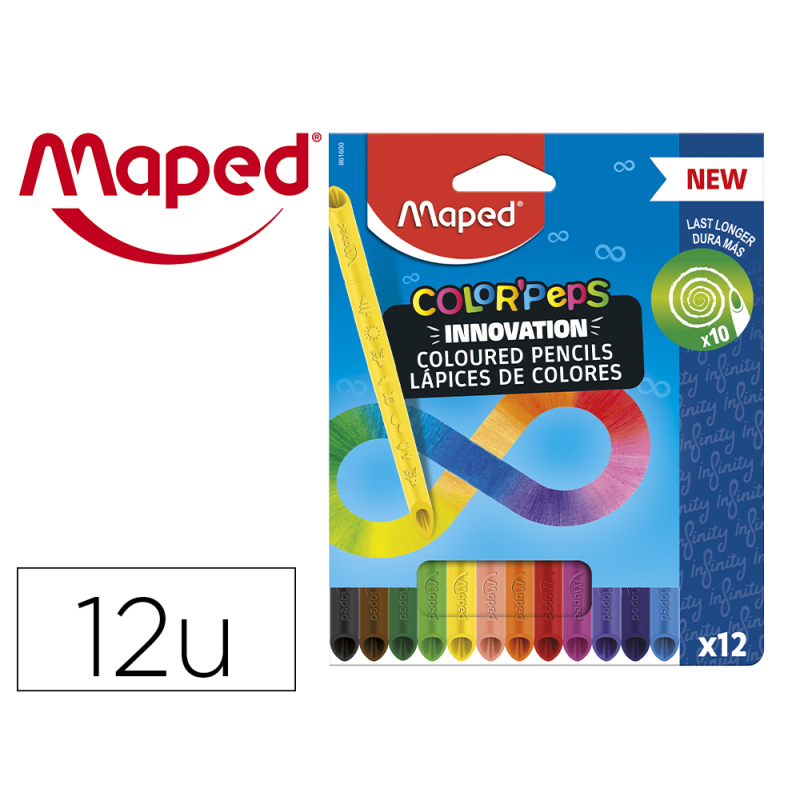 Lapices de colores maped color peps infinity caja de 12 colores surtidos