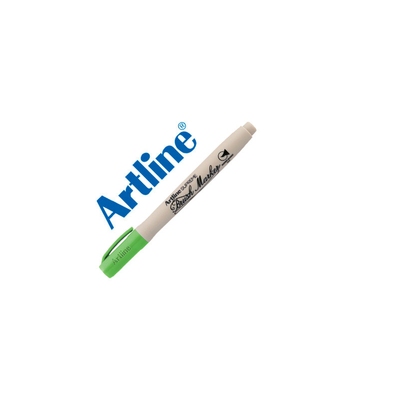 Rotulador artline supreme brush pintura base de agua punta tipo pincel trazo variable verde amarillento