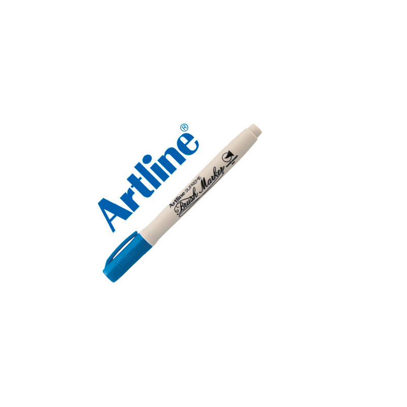 Rotulador artline supreme brush pintura base de agua punta tipo pincel trazo variable azul