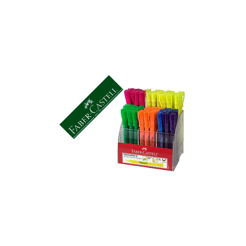 Rotulador faber castell fluorescente textliner 38 expositor 54 unidades colores surtidos