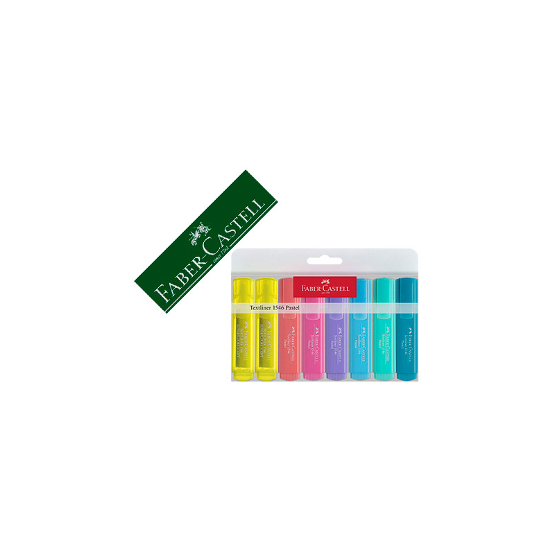 Rotulador faber castell fluorescente textliner 46 pastel estuche 8 unidades colores surtidos