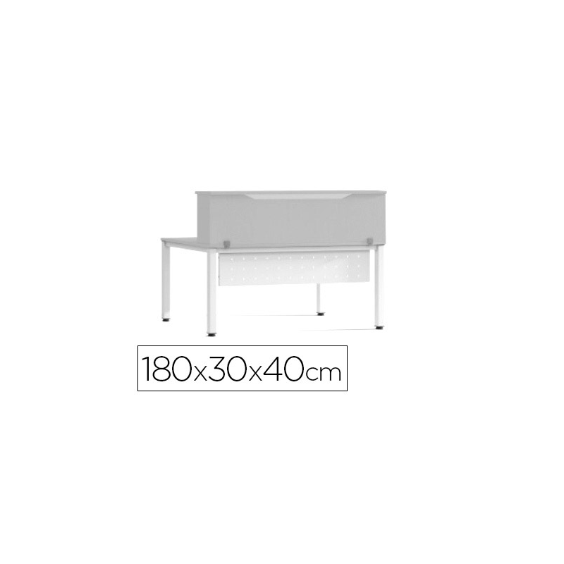 Mostrador de altillo rocada valido para mesas work metal executive 180x30x40 cm acabado an02 gris/gris