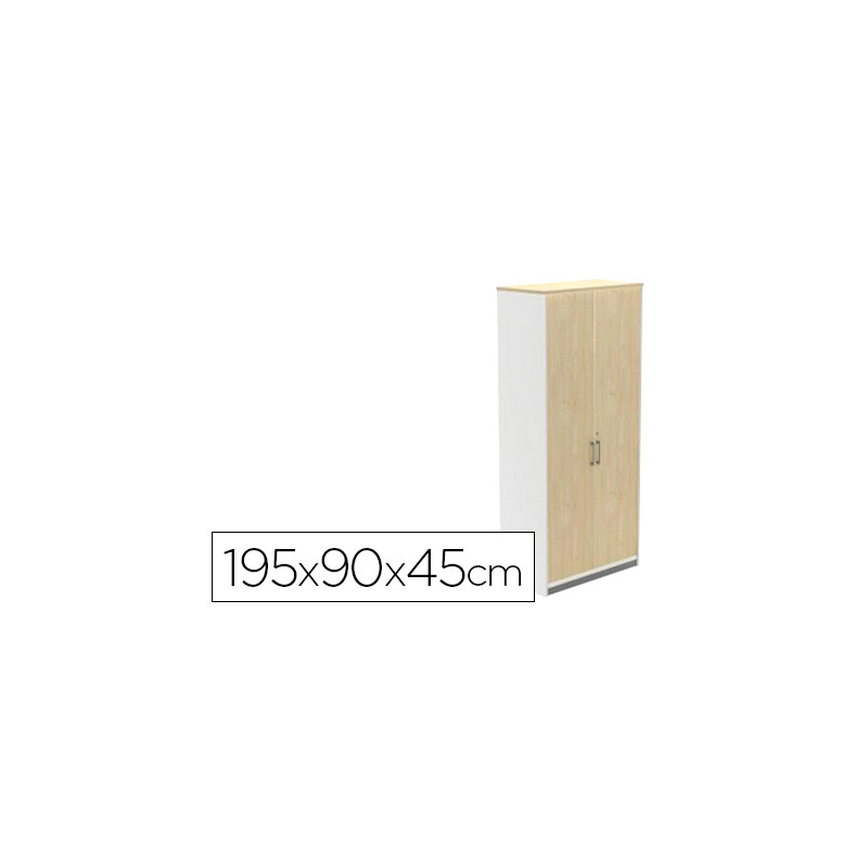 Armario rocada con cuatro estantes y dos puertas serie store 195x90x45 cm acabado aw04 blanco/blanco