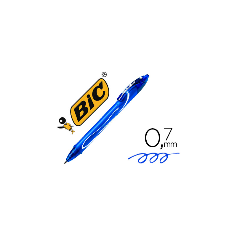 Boligrafo bic gelocity quick dry retractil tinta gel azul punta de 0,7 mm