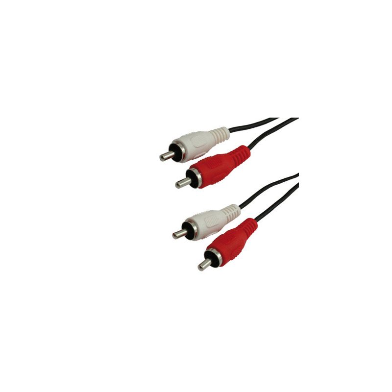 Cable rca de audio y video mediarange longitud 3 m 2 conectores cable en color negro