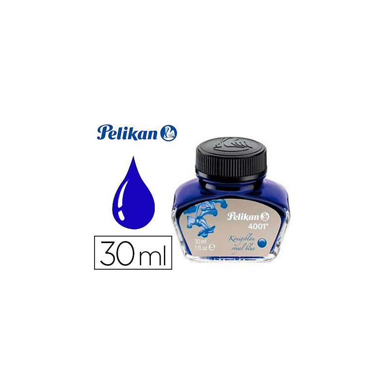 Tinta estilografica pelikan 4001 azul real bote 30 ml