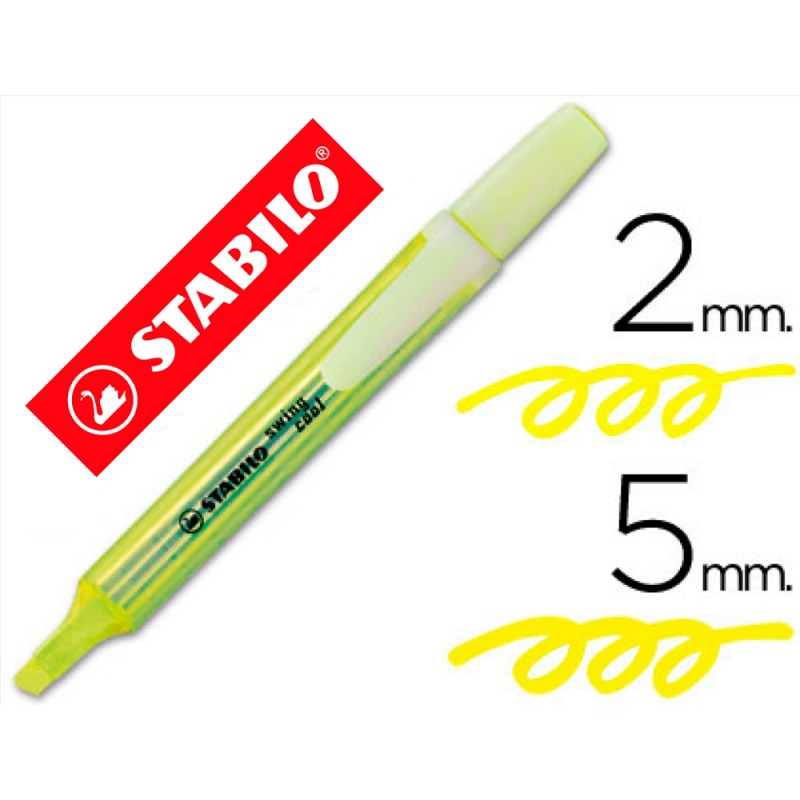 Rotulador stabilo marcador fluorescente swing cool amarillo