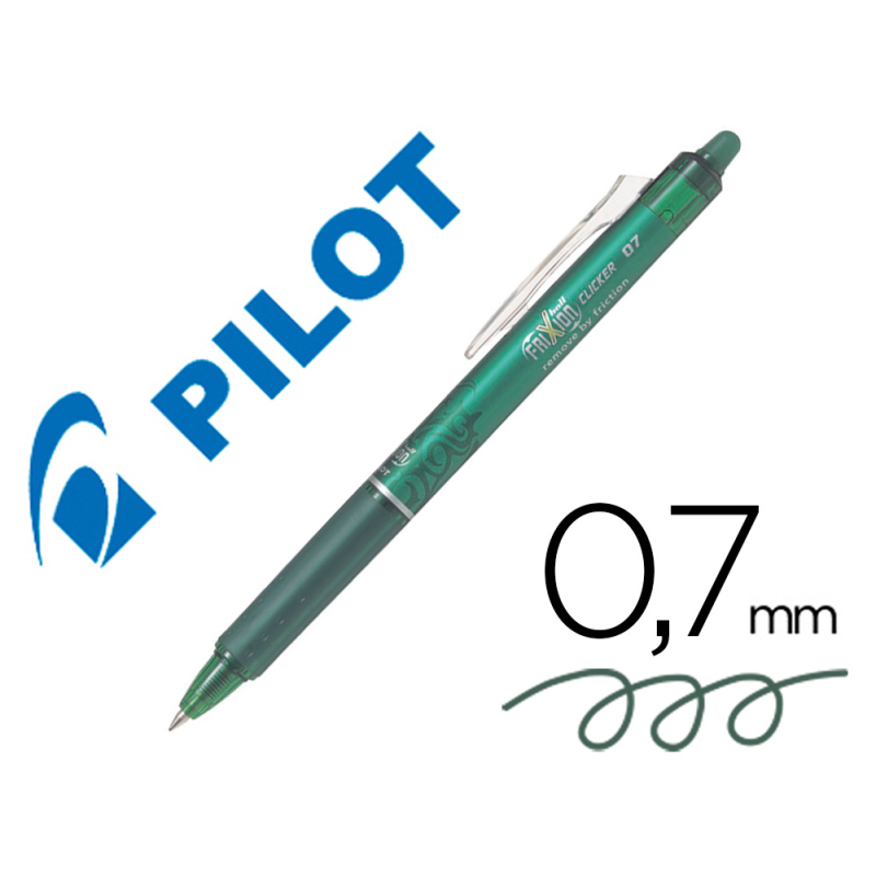 Boligrafo pilot frixion clicker borrable 0,7 mm color verde claro