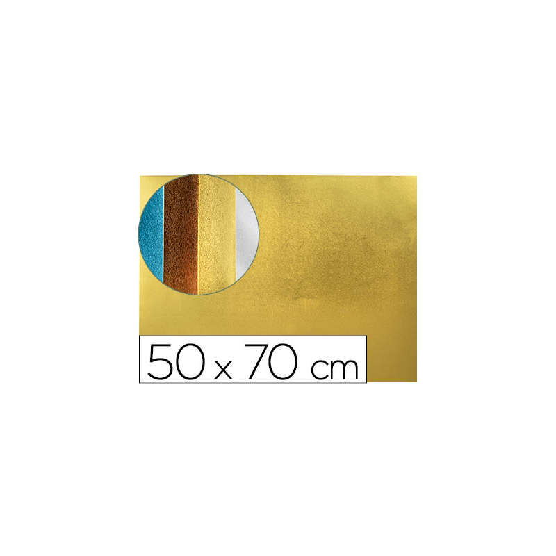 Goma eva liderpapel 50x70 cm espesor 2 mm metalizada oro