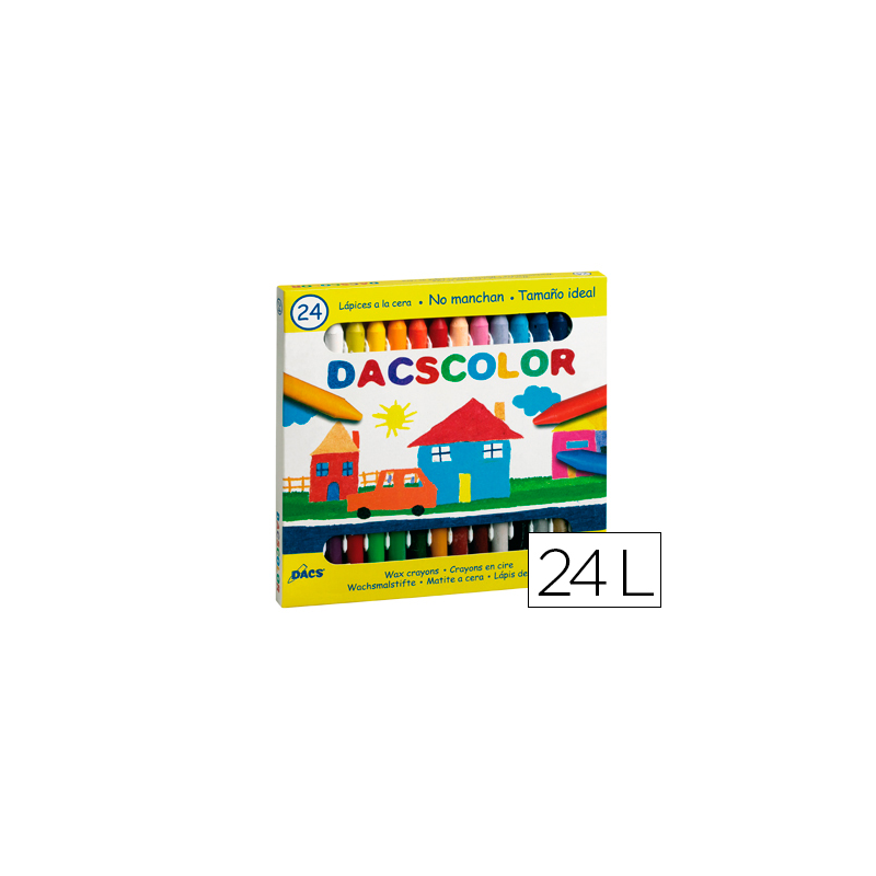 Lapices cera dacscolor caja de 24 colores