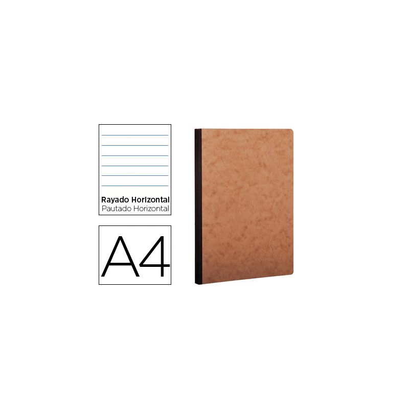 Libreta age-bag tapa cartulina lomo cosido rayado horizontal 96 hojas color havana 210x297 mm