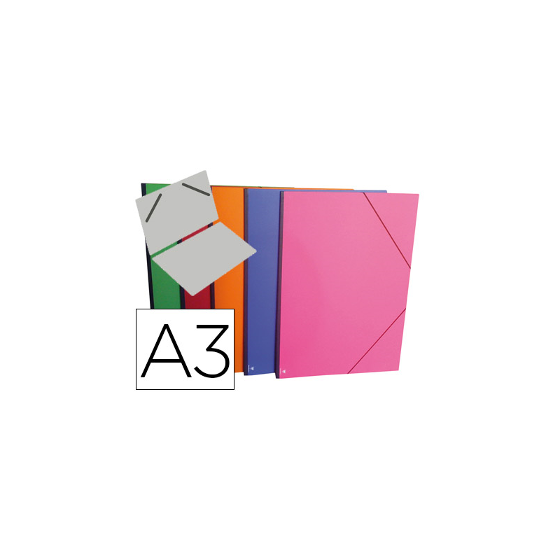 Carpeta planos clairefontaine din a3 con gomas carton gofrado colores surtidos