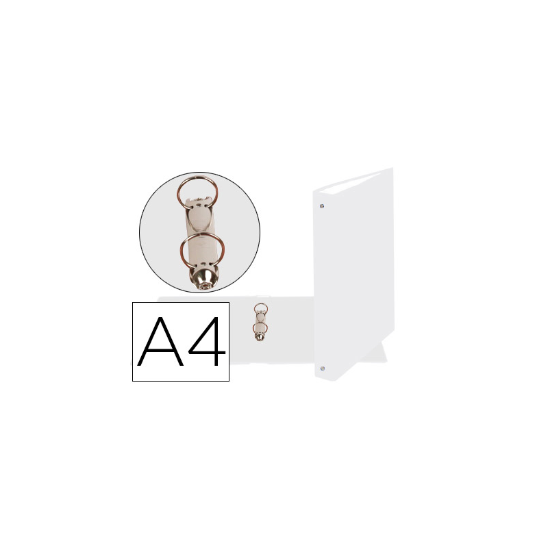 Carpeta de 2 anillas 30mm redondas exacompta din a4 carton forrado blanco